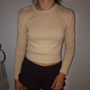 Beige Cropped Sweater